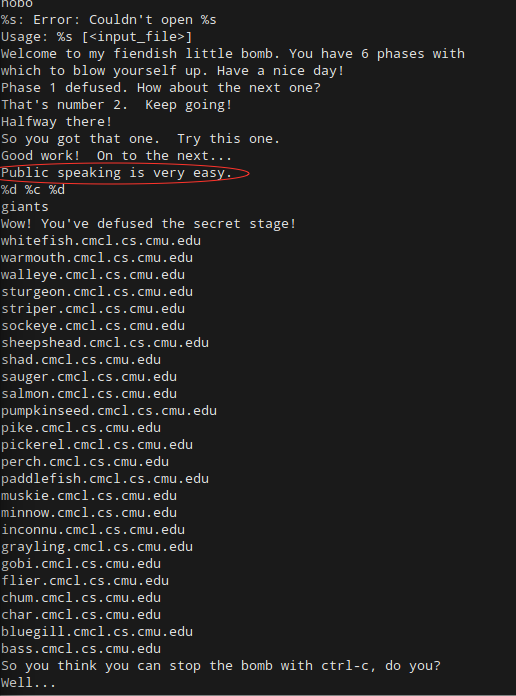 Strings output Phase 1 solution