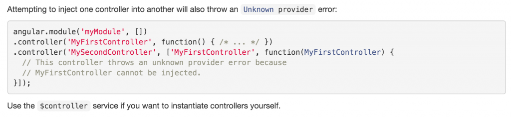 Screenshot of error message